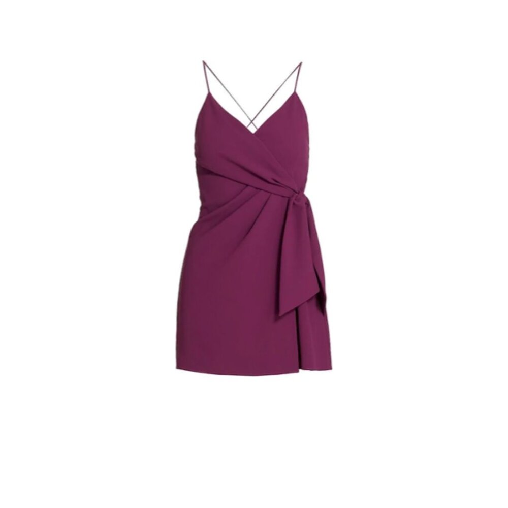 Alice & Olivia Women's Katie Wrap Minidress in Boysenberry size 10